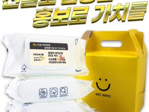 물티슈제작 화이트 100매 40g 선물포장 3P 대표이미지